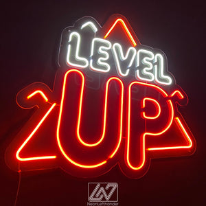 Level UP - LED Neon Sign, games Neon Sign, Games Character, Neon Game Zone,Player Led Sign,Stream Light Sign, Twitch, Game room