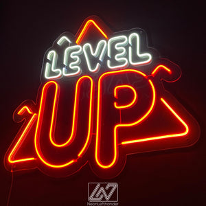 Level UP - LED Neon Sign, games Neon Sign, Games Character, Neon Game Zone,Player Led Sign,Stream Light Sign, Twitch, Game room