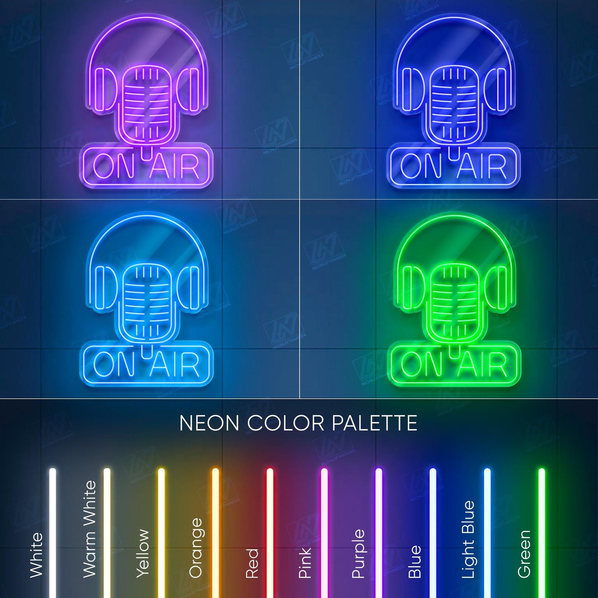 On Air - LED Neon Sign, Studio Recording Light, Live Streaming Sign, Podcast Room Decor, Radio Station Neon, Gamer Room Light,Cool Desk Sign