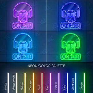 On Air - LED Neon Sign, Studio Recording Light, Live Streaming Sign, Podcast Room Decor, Radio Station Neon, Gamer Room Light,Cool Desk Sign