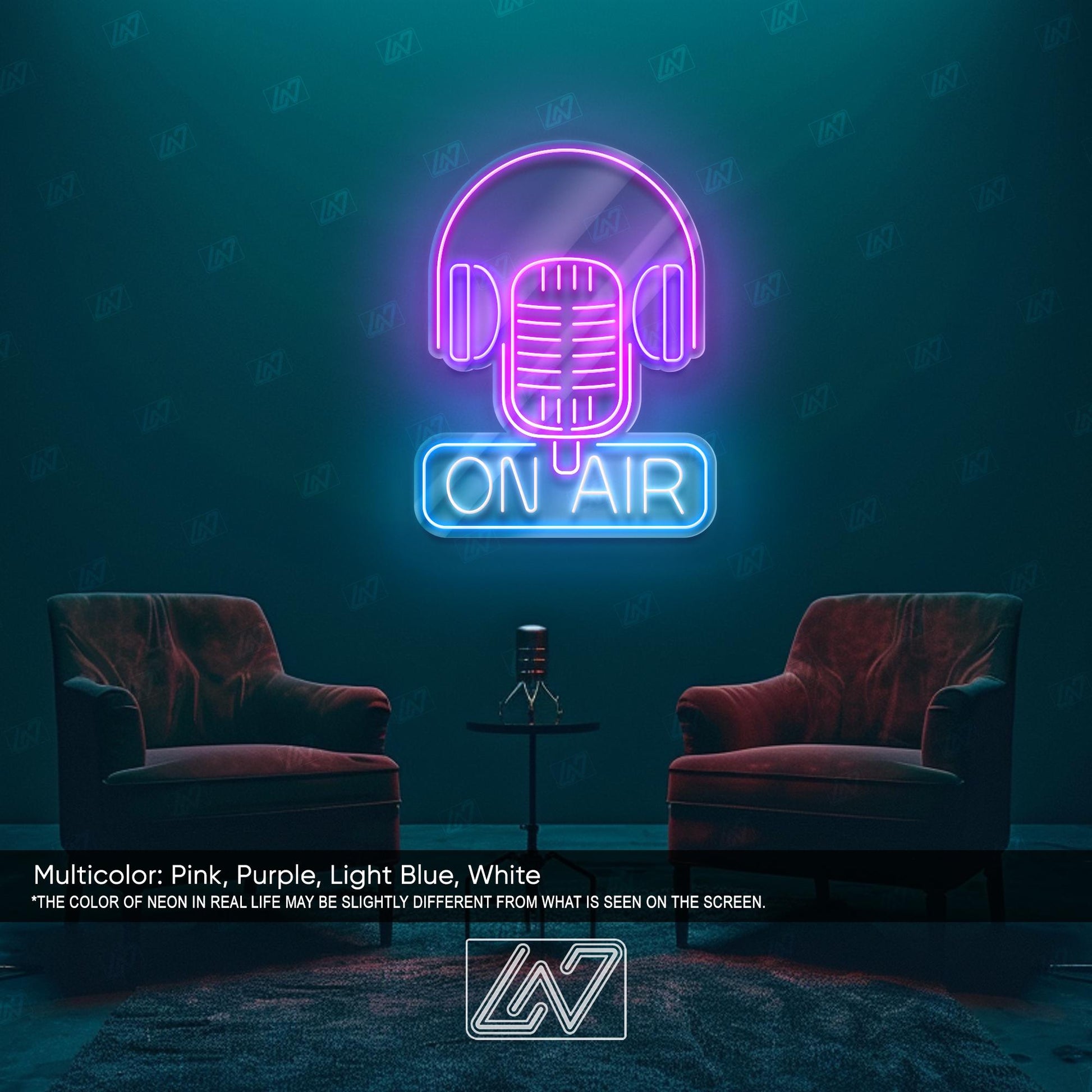 On Air - LED Neon Sign, Studio Recording Light, Live Streaming Sign, Podcast Room Decor, Radio Station Neon, Gamer Room Light,Cool Desk Sign