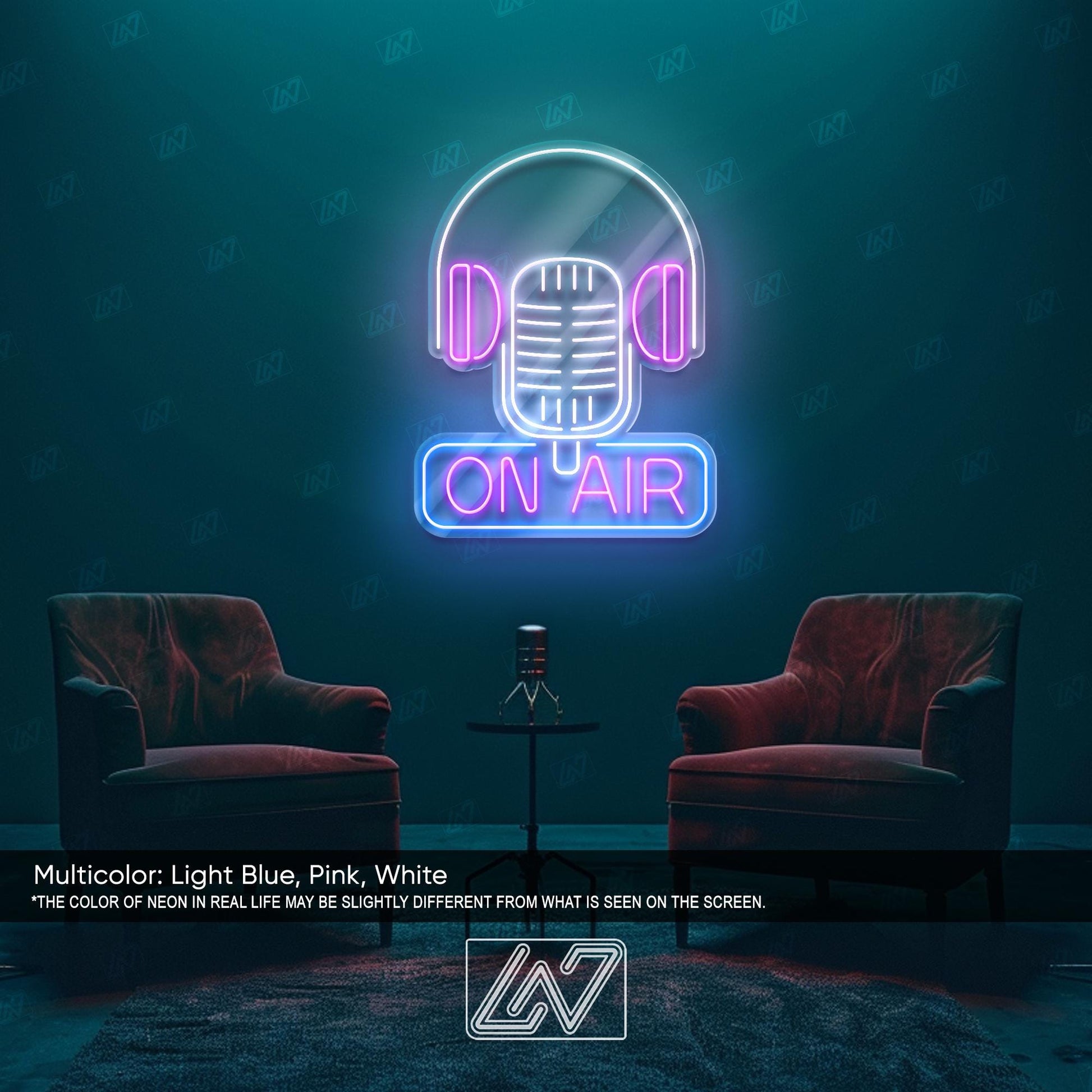 On Air - LED Neon Sign, Studio Recording Light, Live Streaming Sign, Podcast Room Decor, Radio Station Neon, Gamer Room Light,Cool Desk Sign