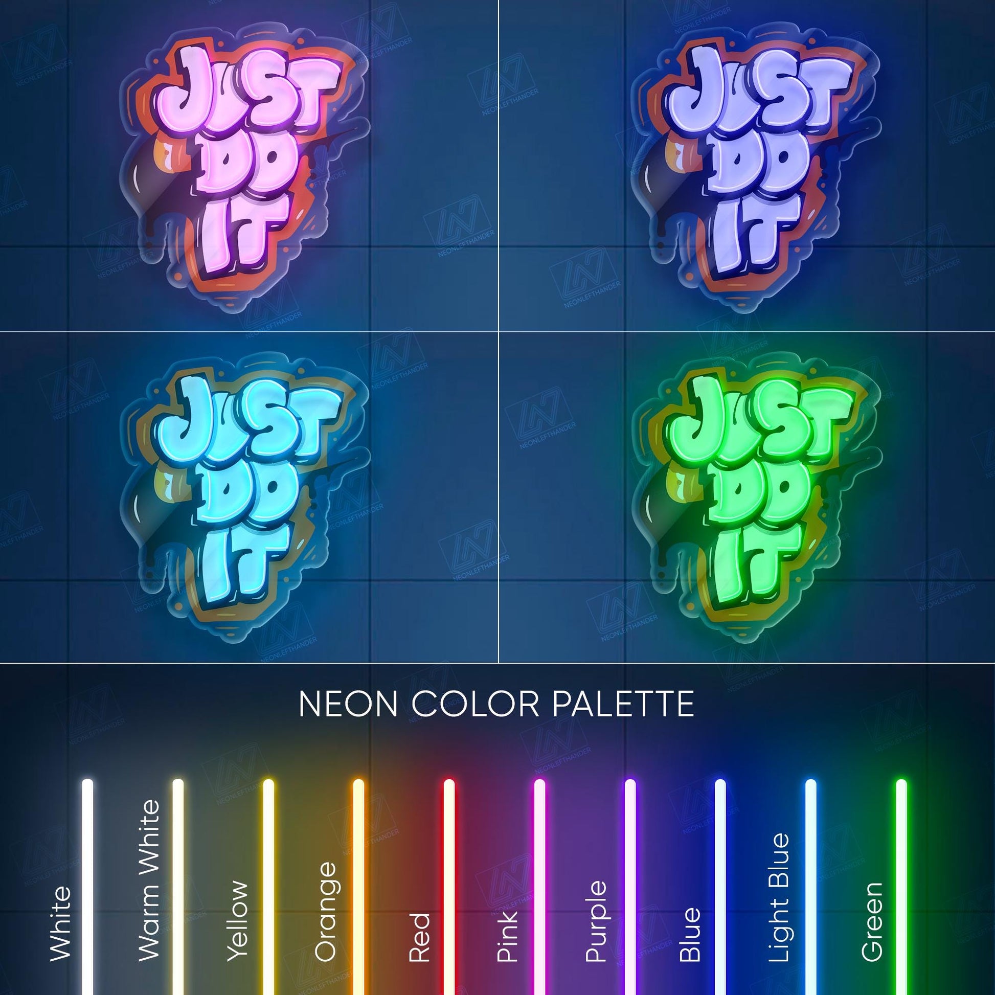 Just Do It Neon Sign with UV Printing, Bold Motivational LED Wall Art, Modern Street Style Decor for Office, Gym or Creative Studio