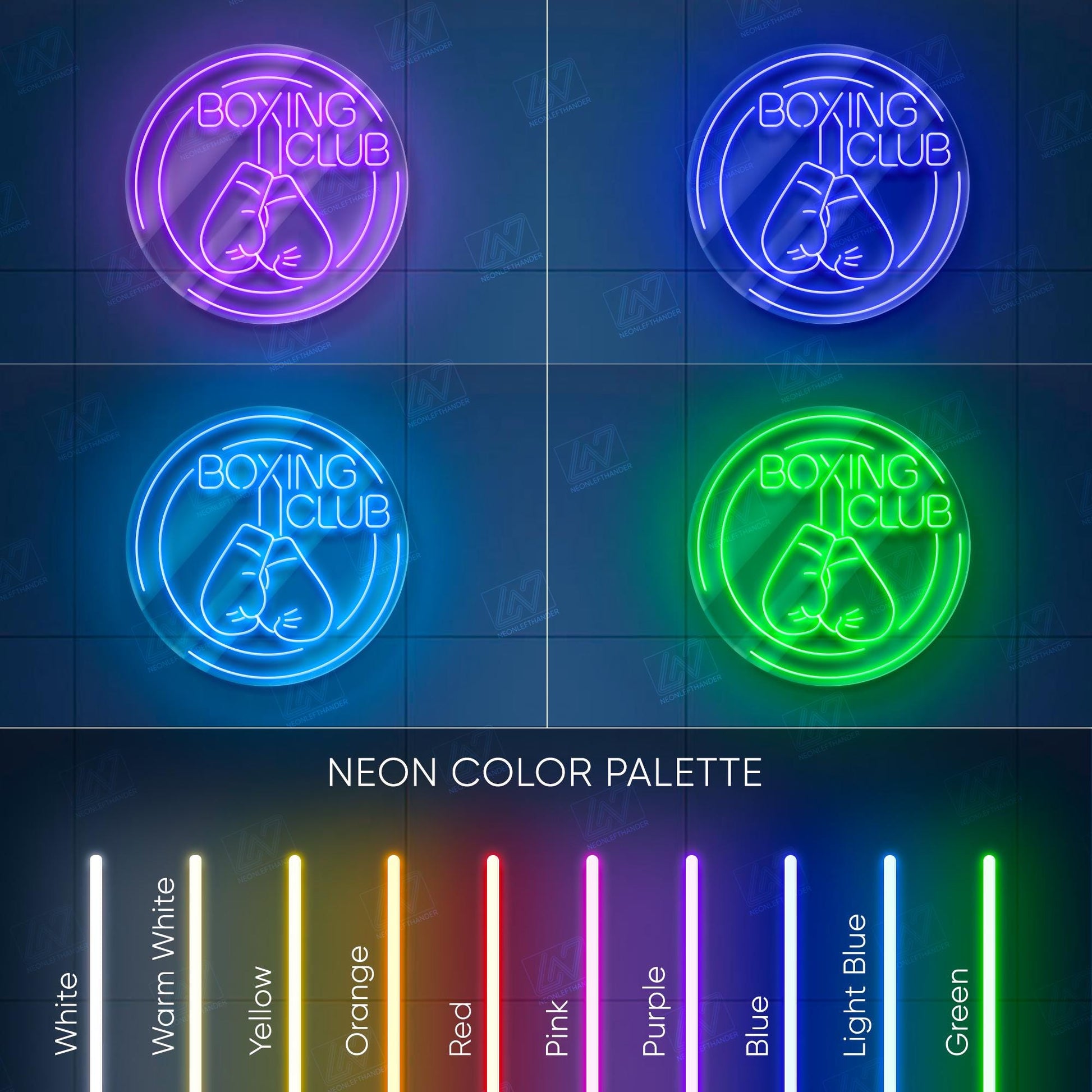 Boxing Club LED Neon Sign Wall Light, Bold Fight Gym Decor with UV Print, Punching Glove Art for Training Room or Fitness Studio