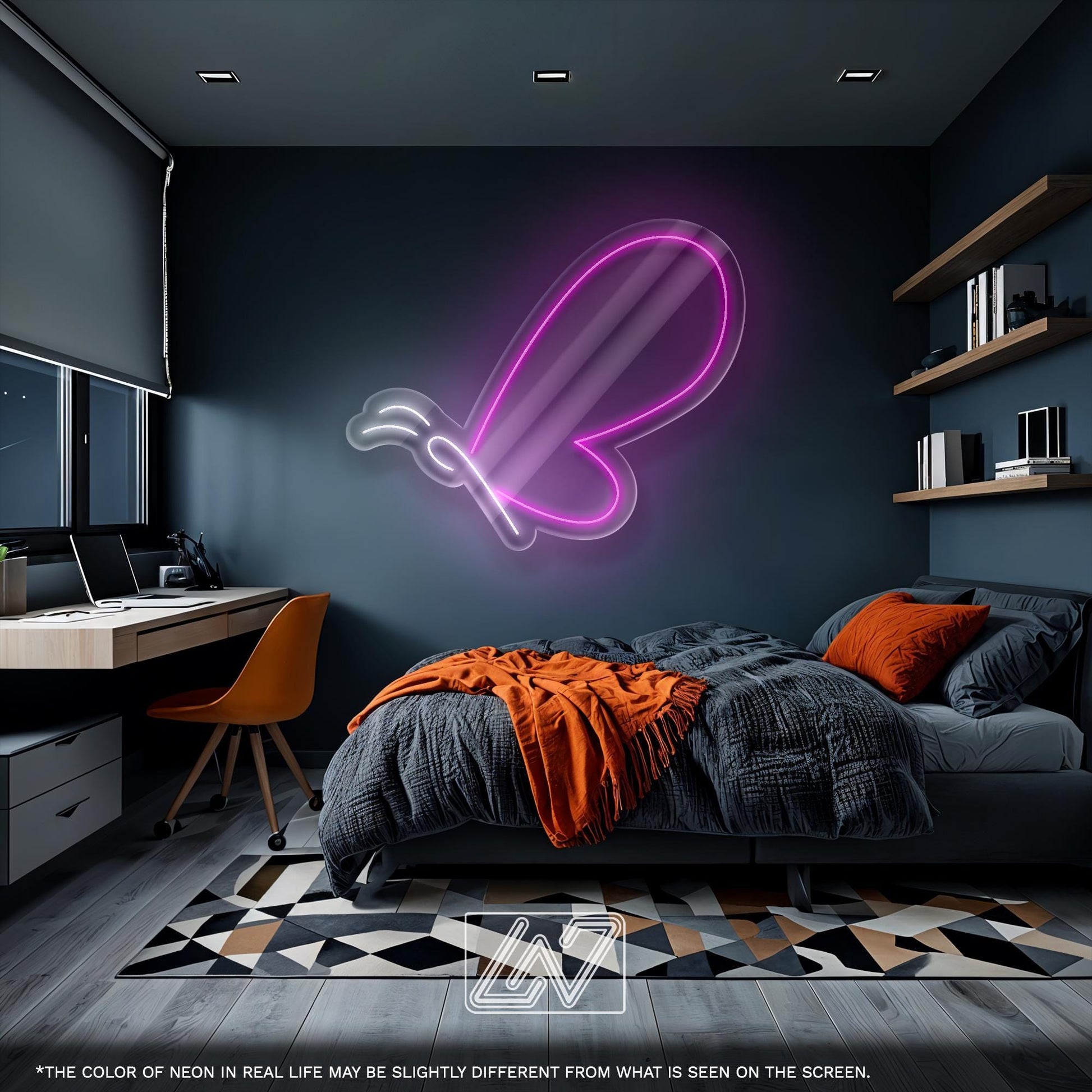 Butterfly LED Neon Sign Wall Light, Elegant Glowing Insect Decor for Bedroom, Living Room or Boho Space, Soft Aesthetic Wall Art