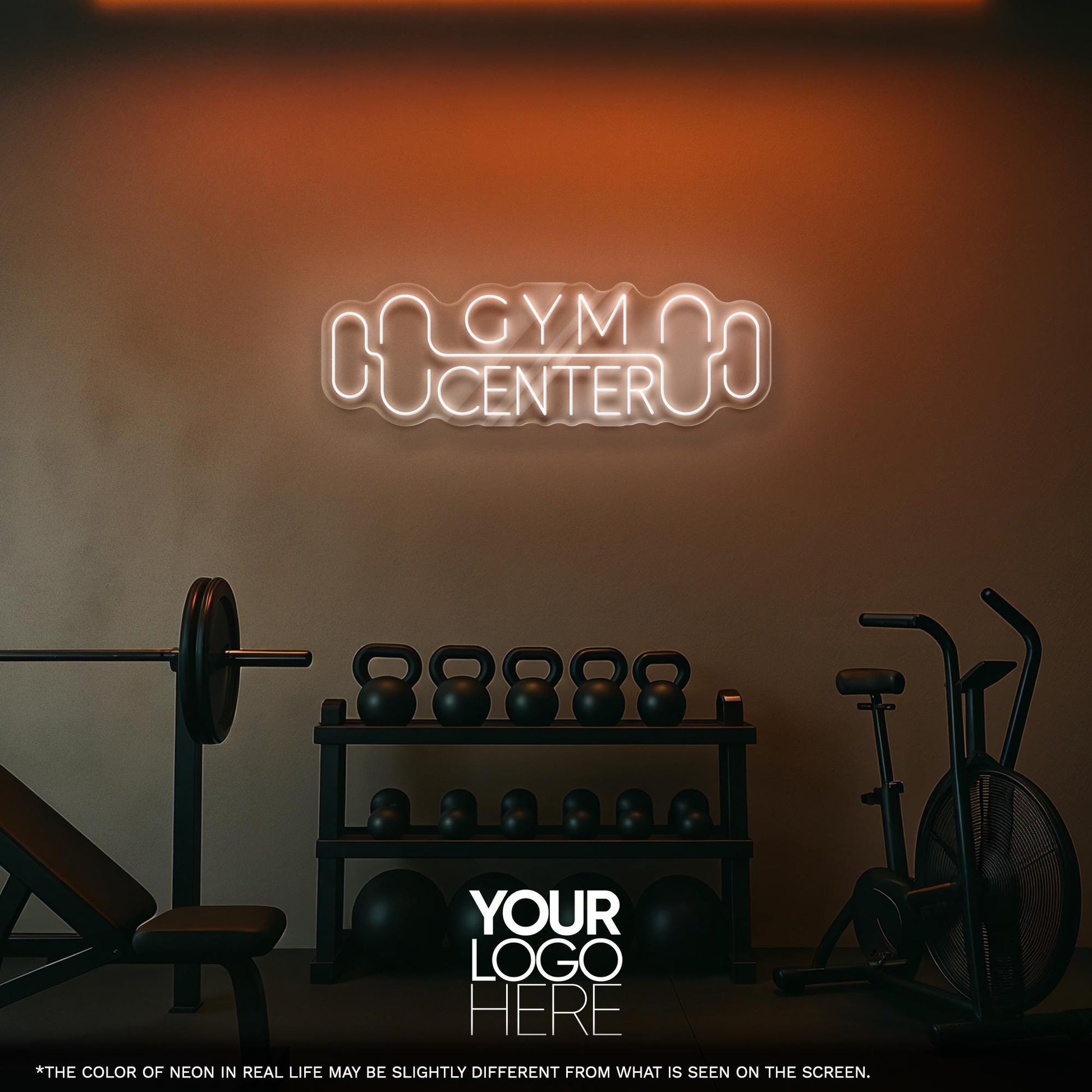 Gym Center LED Neon Sign – Modern Wall Light for Home Gym, Fitness Center or Studio, Perfect Gift for Trainers and Workout Enthusiasts