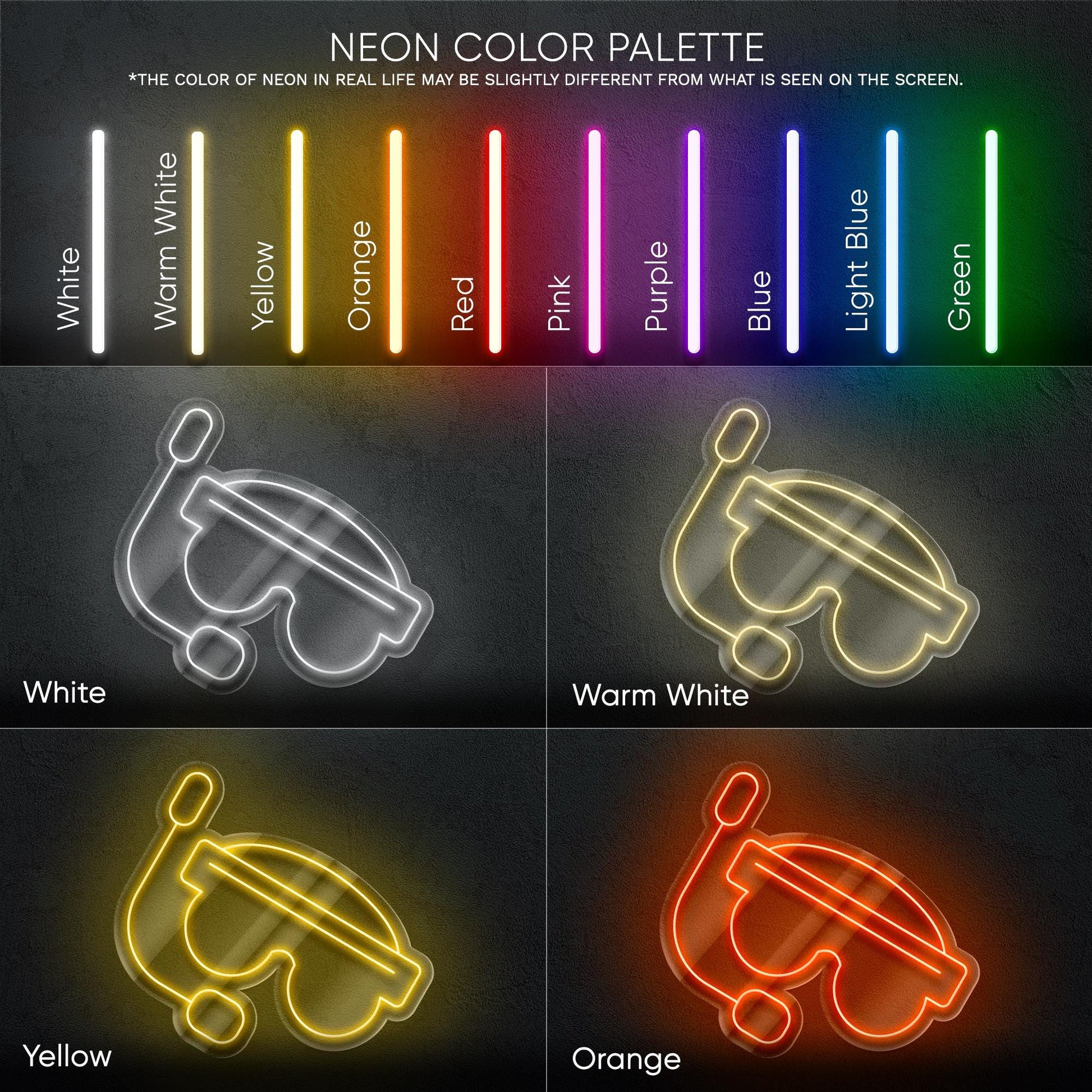 Aqualung LED Neon Sign – Wall Light with Diving Mask Design for Dive Shop, Underwater Studio or Home Decor, Gift for Divers and Ocean Lovers