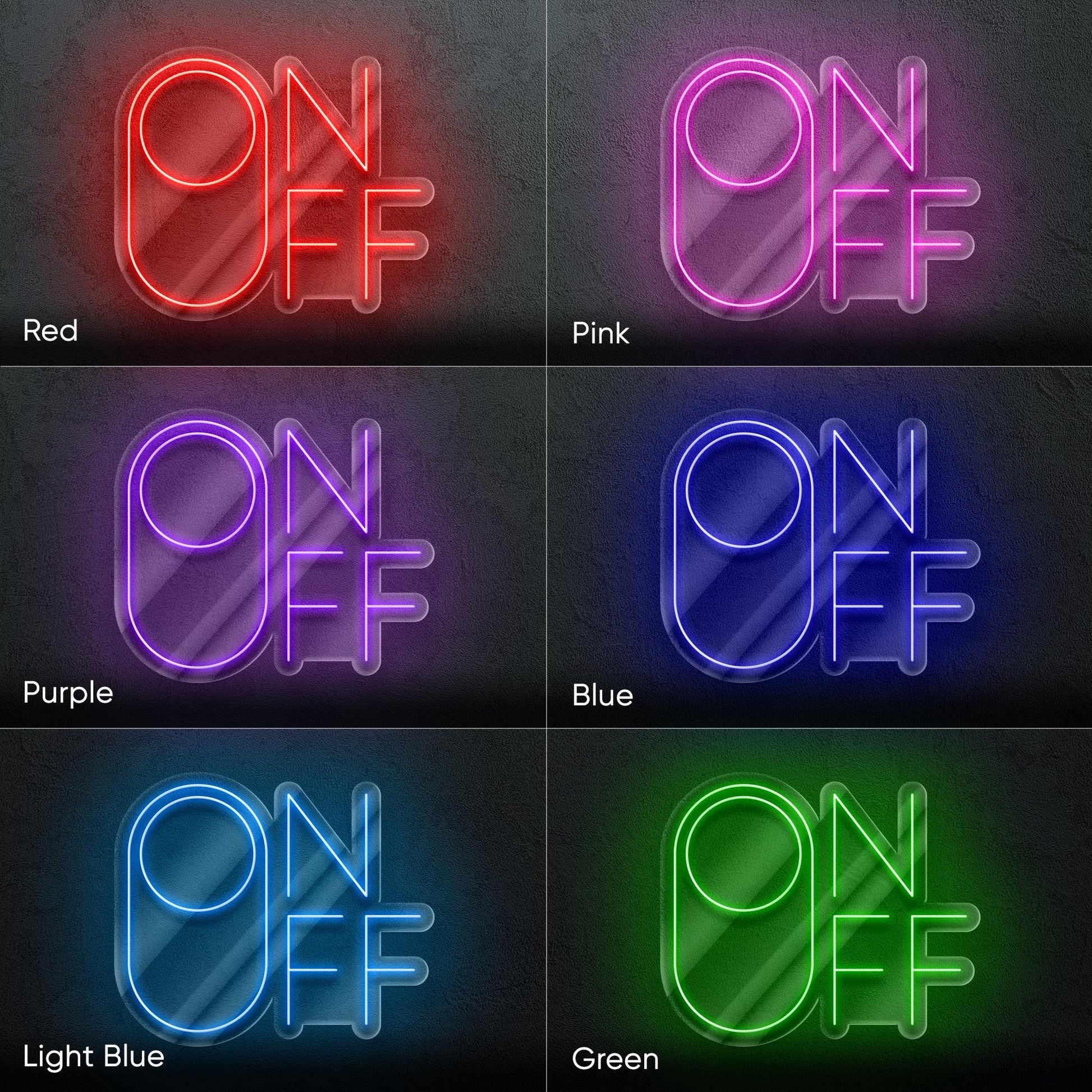 On Off LED Neon Sign - Minimalist wall art for tech lovers, modern interiors, game rooms, or creative offices, perfect for stylish decor
