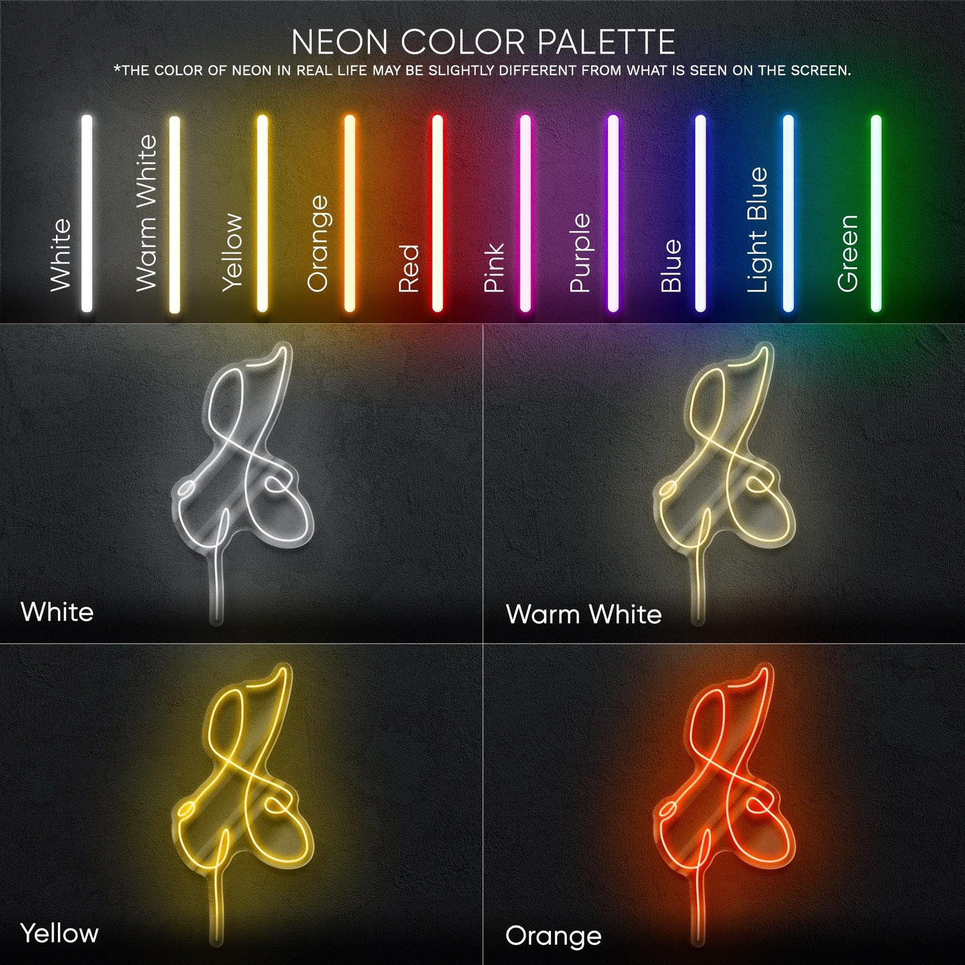 Female Body Neon Sign - Minimalist one line art of female form, elegant and modern wall decor for bedroom, studio, beauty salon or art space