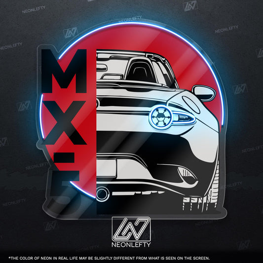 Mazda MX-5 neon sign perfect for car lovers and stylish home decor.