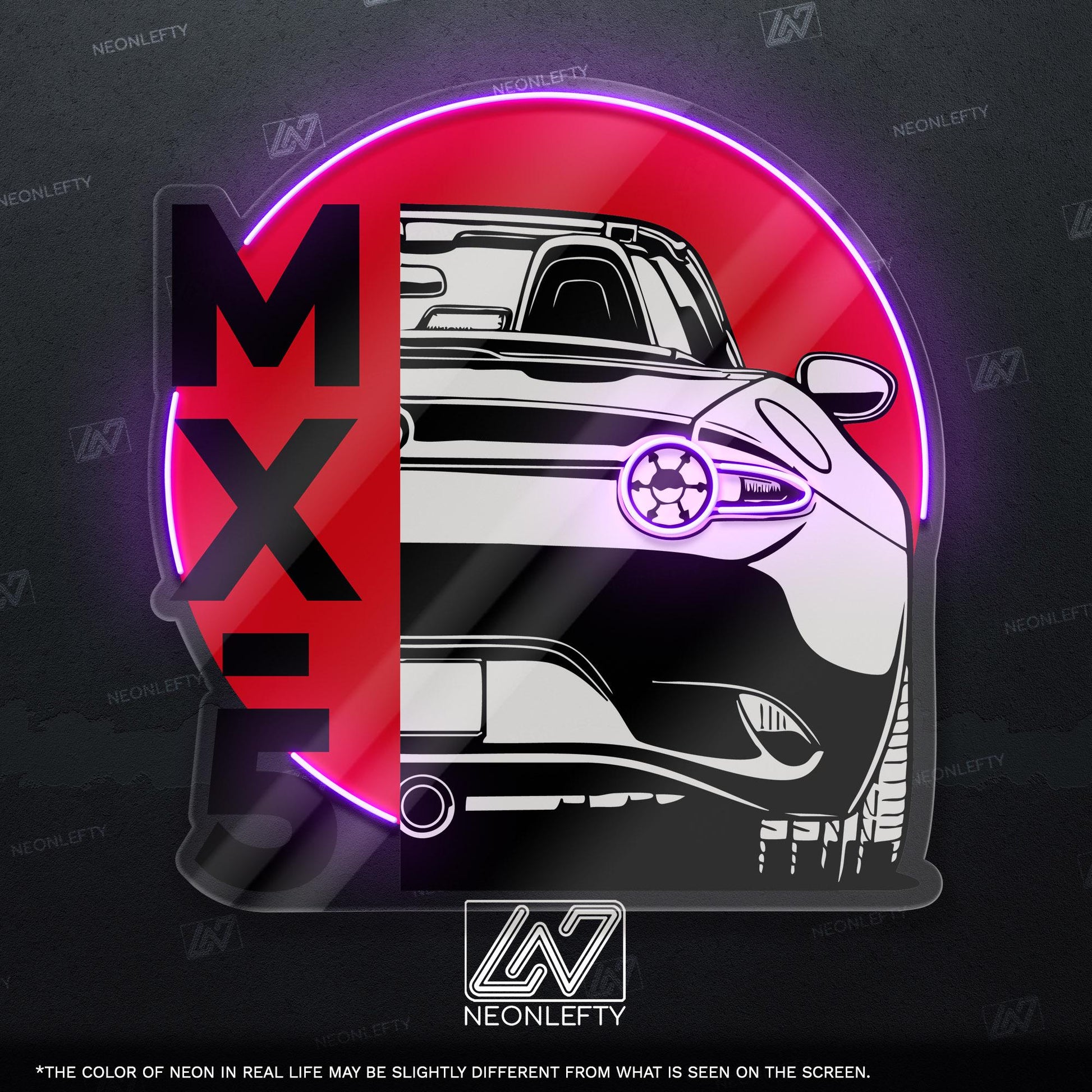 Mazda MX-5 Neon Sign - Iconic roadster wall art inspired by the legendary Miata, perfect for garage car studio, driving enthusiast