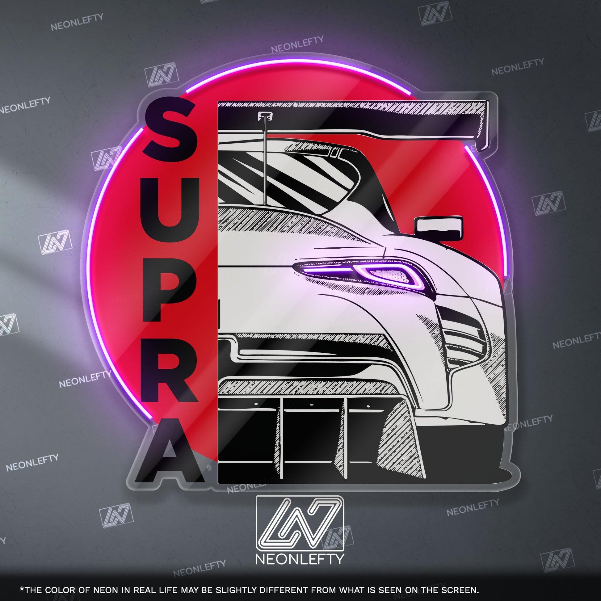 Toyota Supra GR Neon Sign - Custom LED sign for JDM car lovers, perfect for garage decor, car meet displays, or tuning enthusiast gifts