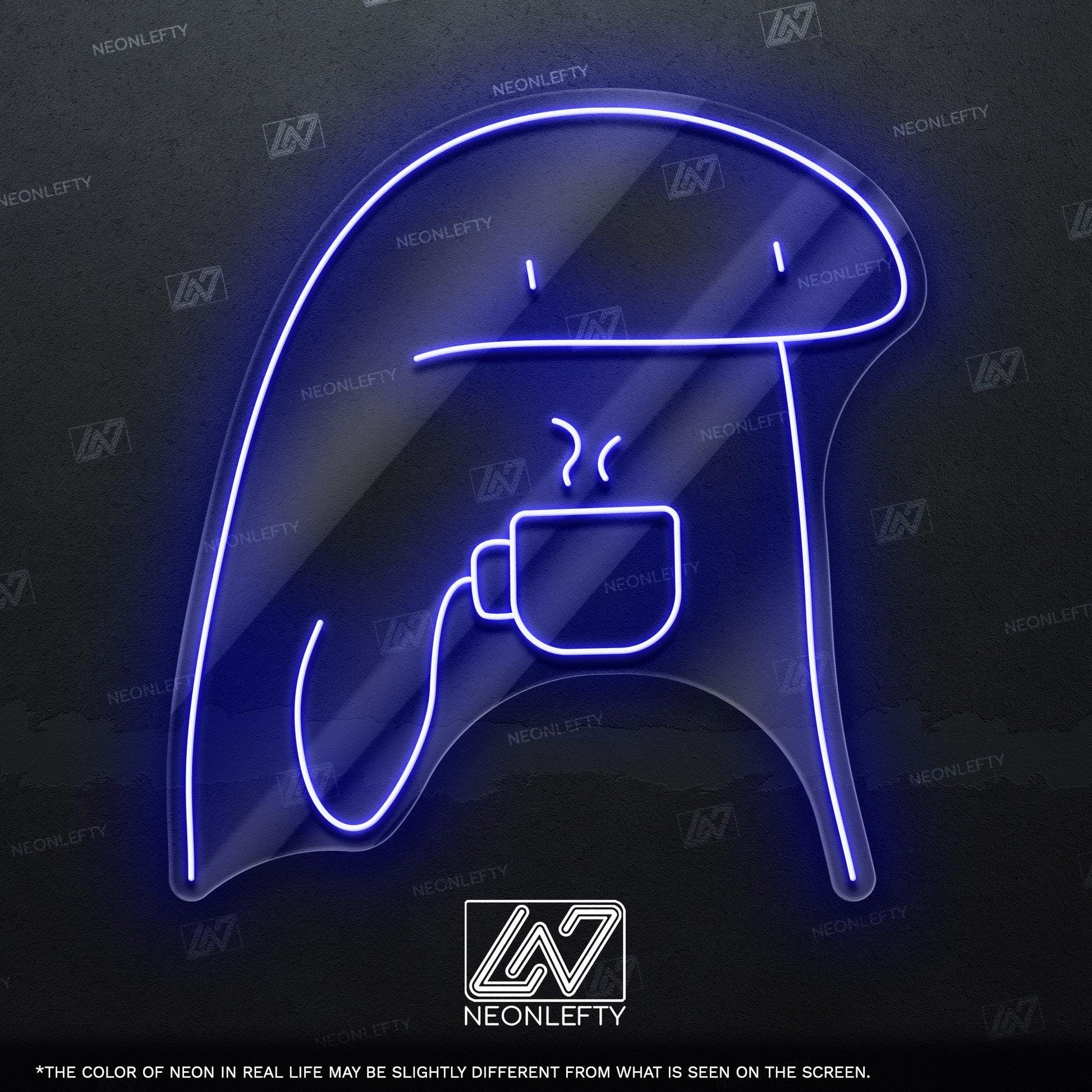 Coffee Dude Neon Sign - Funny minimalist coffee lover wall art for kitchen, cafe, office or chill corner with cozy and quirky morning vibes