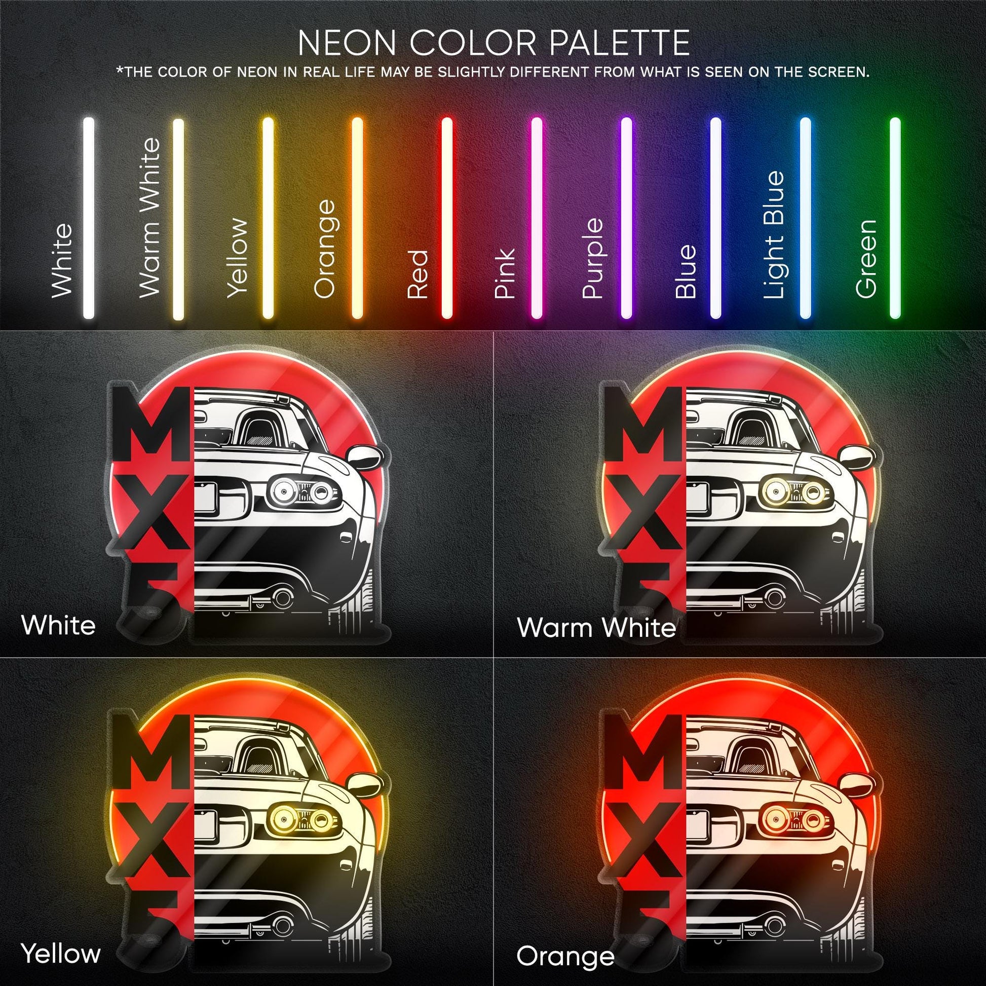 Mazda MX-5 Miata Neon Sign - Iconic roadster wall art inspired by the legendary Miata, perfect for garage car studio, driving enthusiast