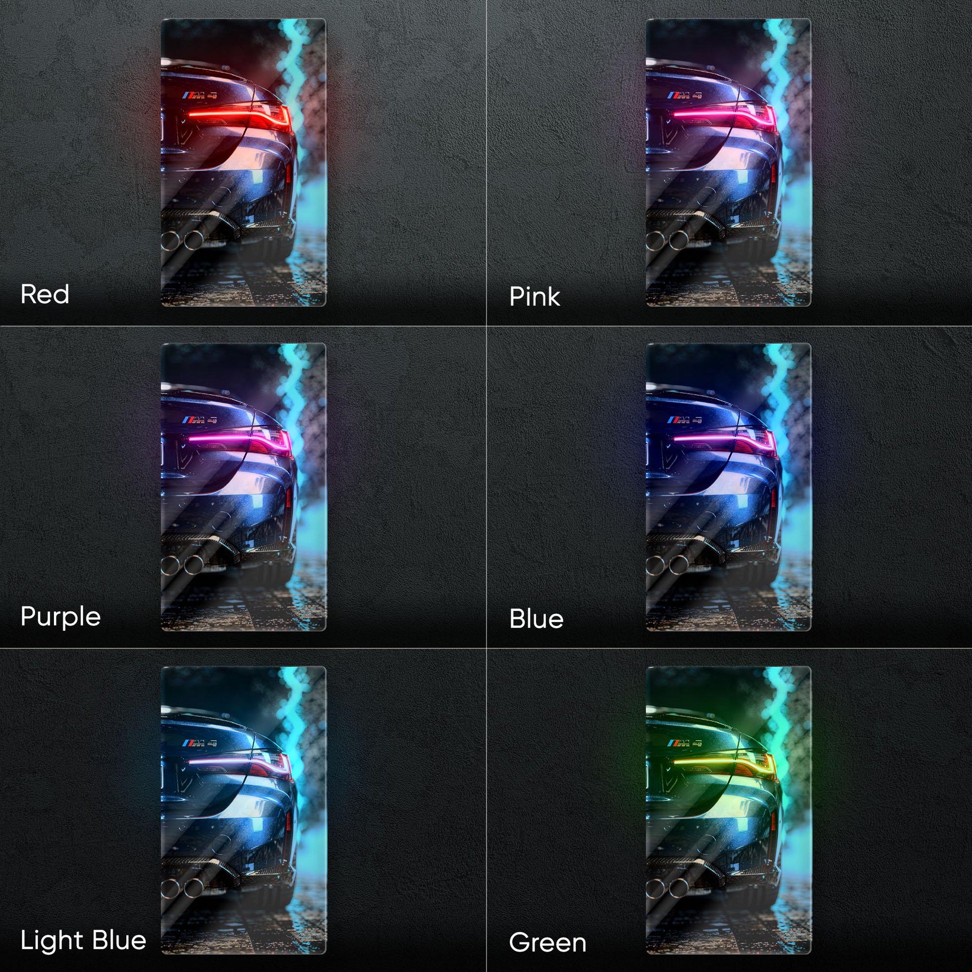 BMW M4 Neon Sign - Aggressive front view wall art inspired by modern performance design, perfect for garage, man cave or car room