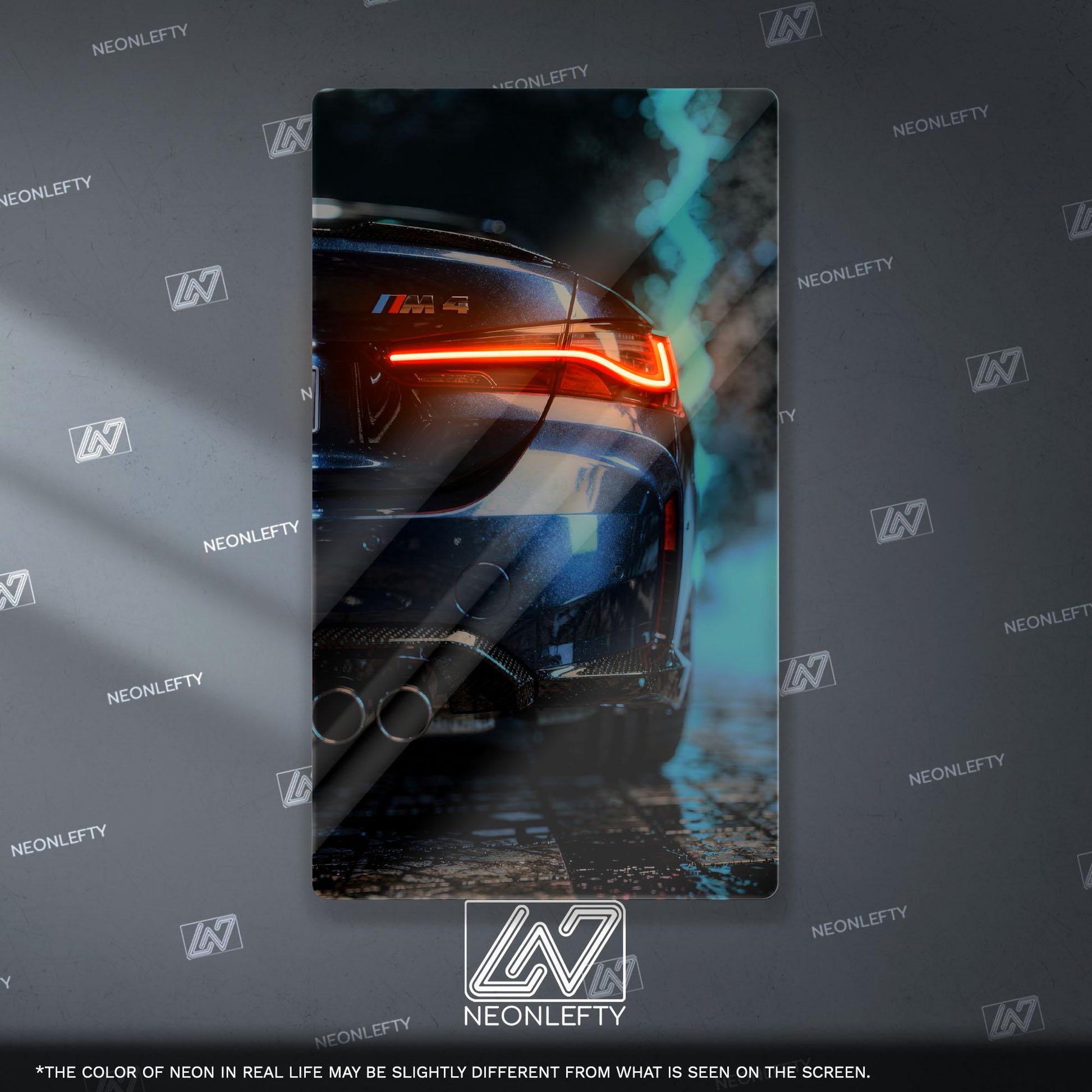 BMW M4 Neon Sign - Aggressive front view wall art inspired by modern performance design, perfect for garage, man cave or car room