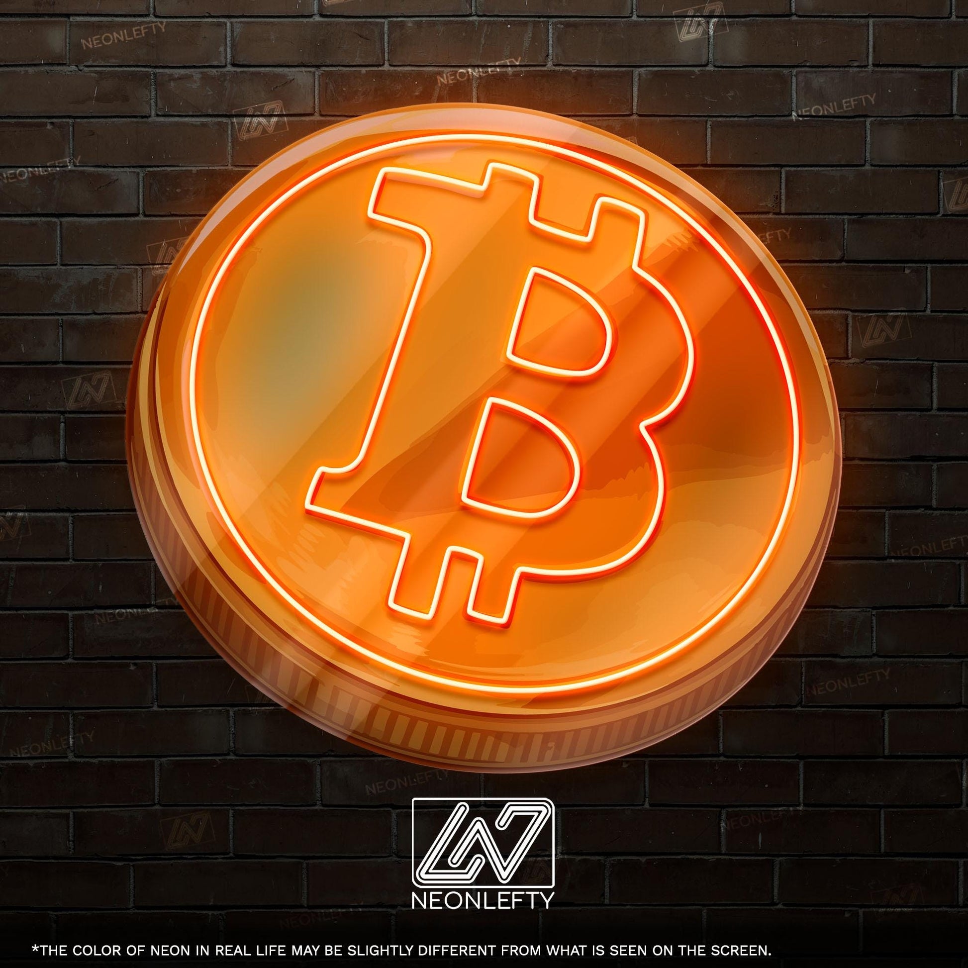 Bitcoin - LED Neon Sign with UV Print, Bedroom neon sign, Crypto neon sign, Neon Lights, Crypto