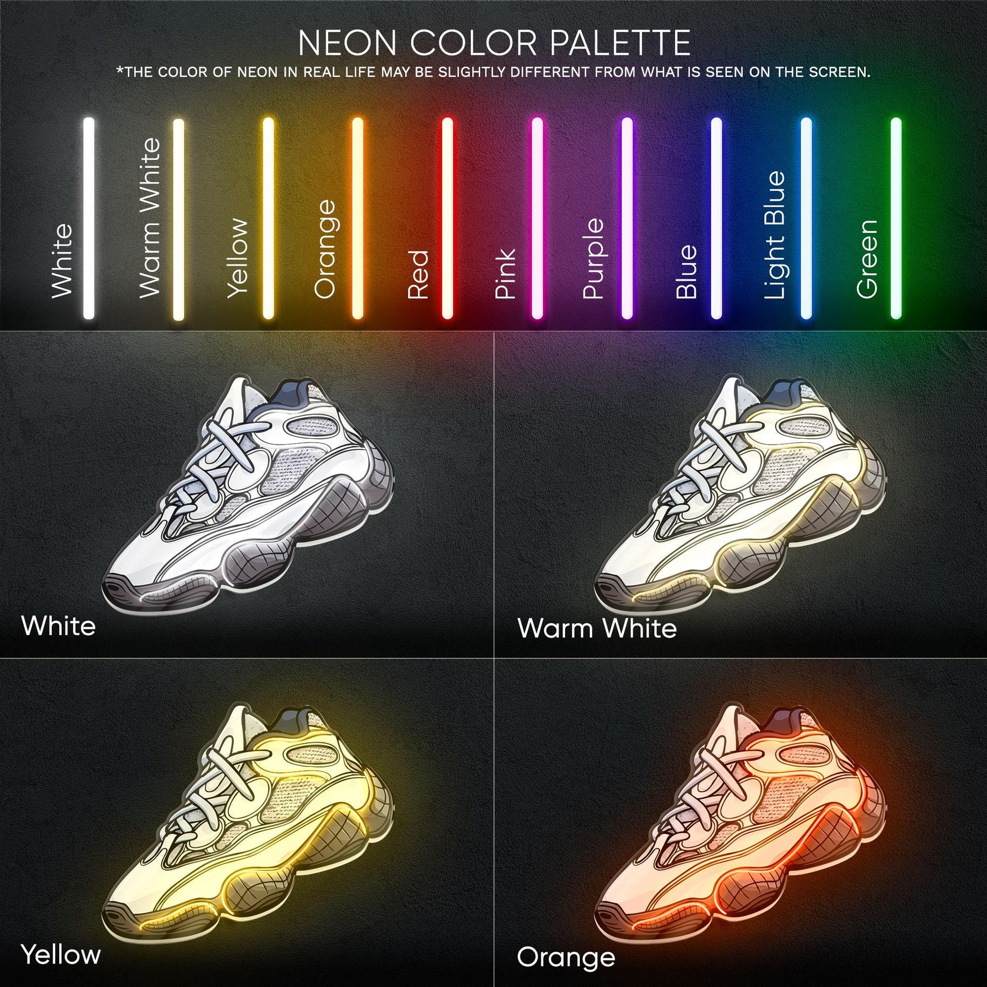 Sneaker Art - LED Neon Streetwear Wall Decor, Urban Shoe Illustration, Hype Style Neon Light, Sneakerhead Gift, Modern Room Decor