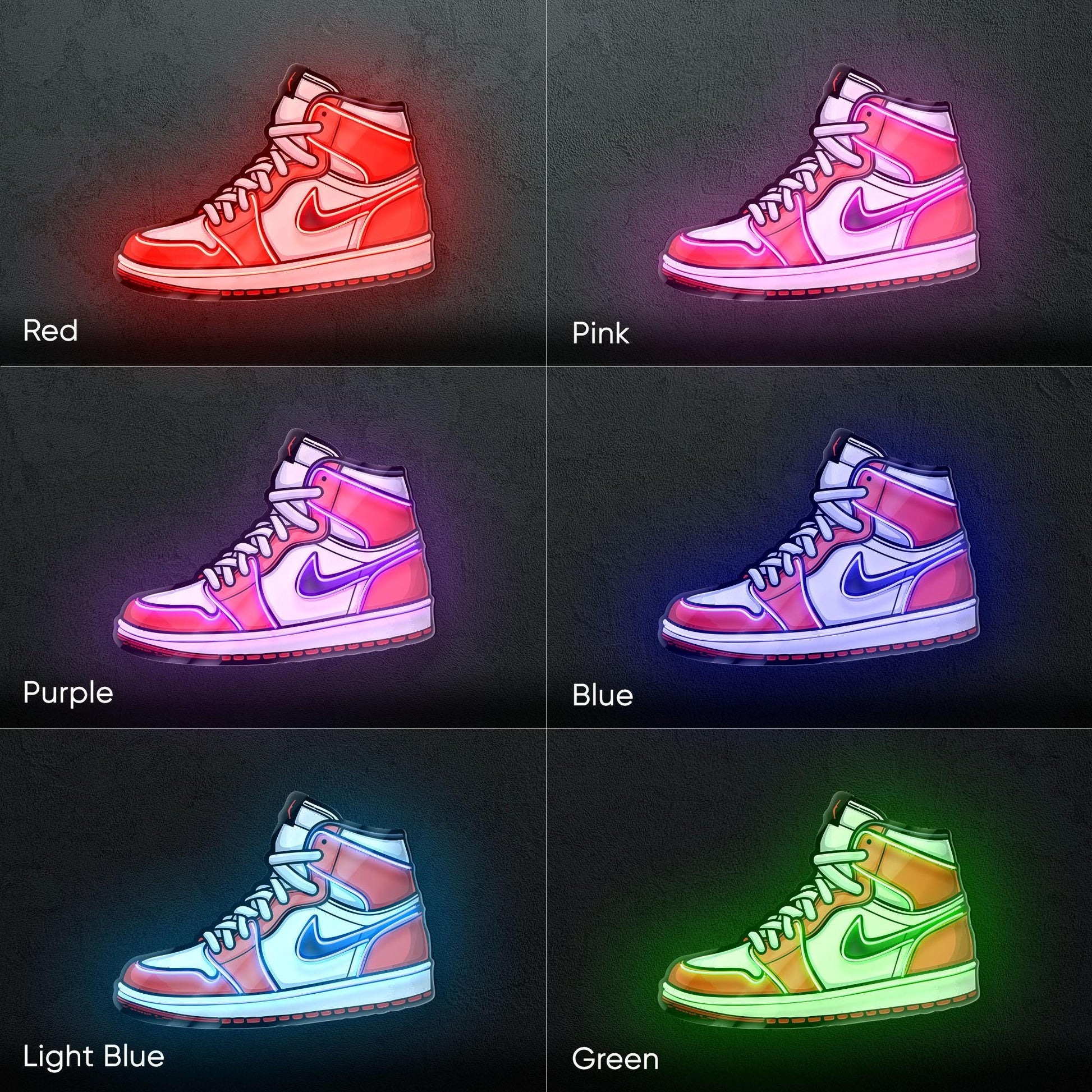 Sneaker Art - LED Neon Streetwear Wall Decor, Urban Shoe Illustration, Hype Style Neon Light, Sneakerhead Gift, Modern Room Decor