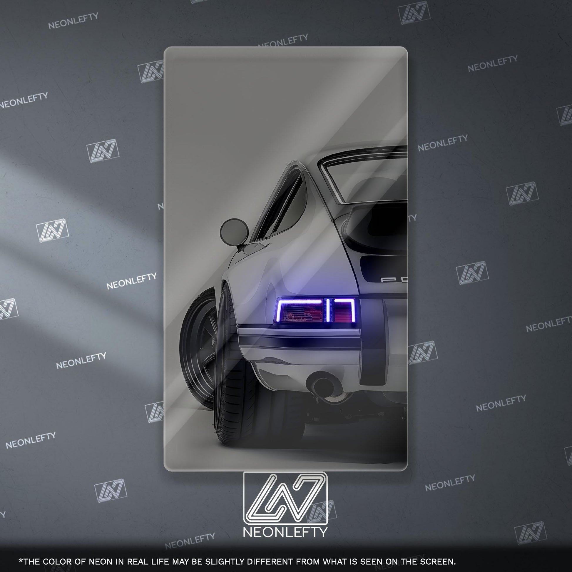 Porsche 911 Neon Sign - iconic rear view supercar wall decor for garage man cave racing room or luxury automotive interior display