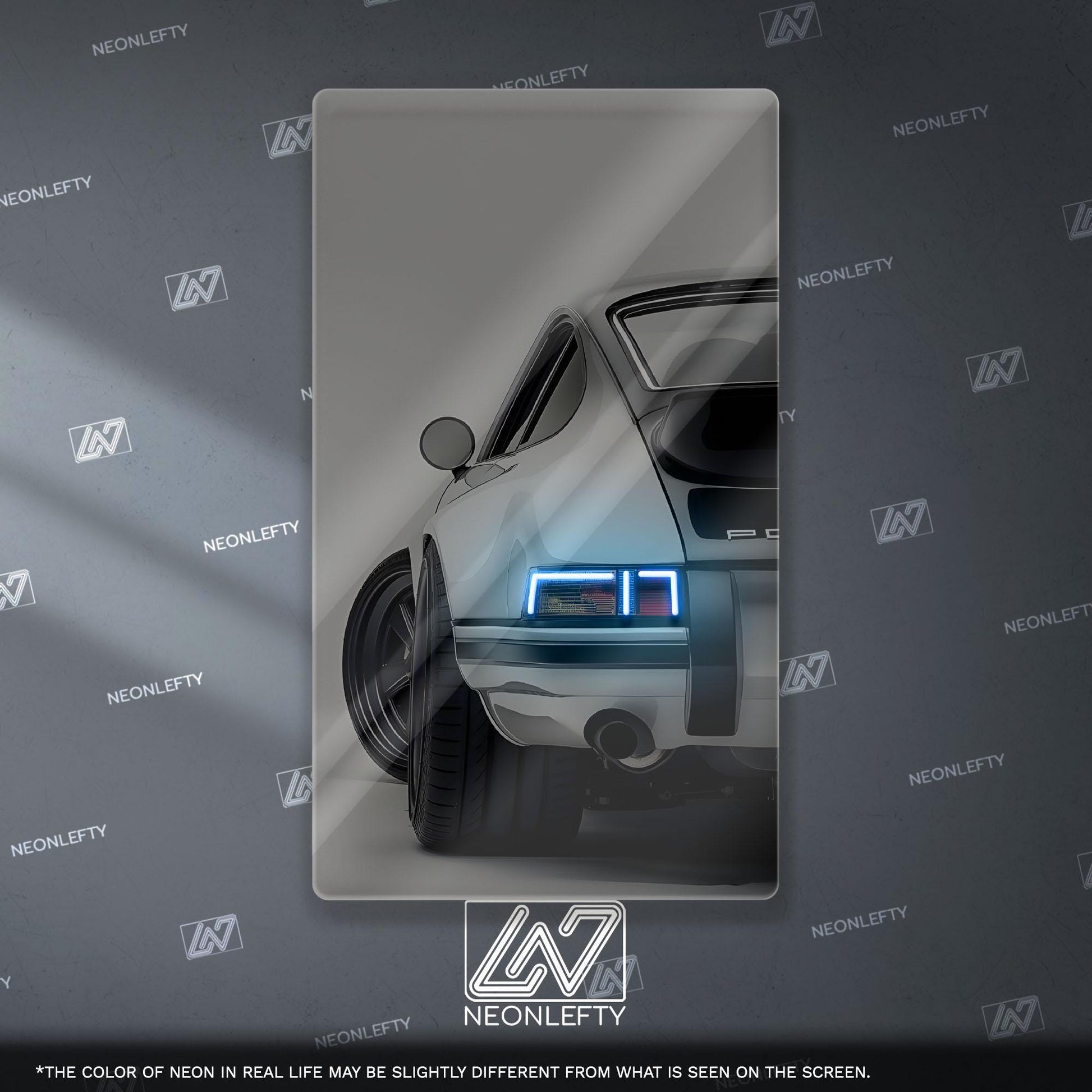 Porsche 911 Neon Sign - iconic rear view supercar wall decor for garage man cave racing room or luxury automotive interior display