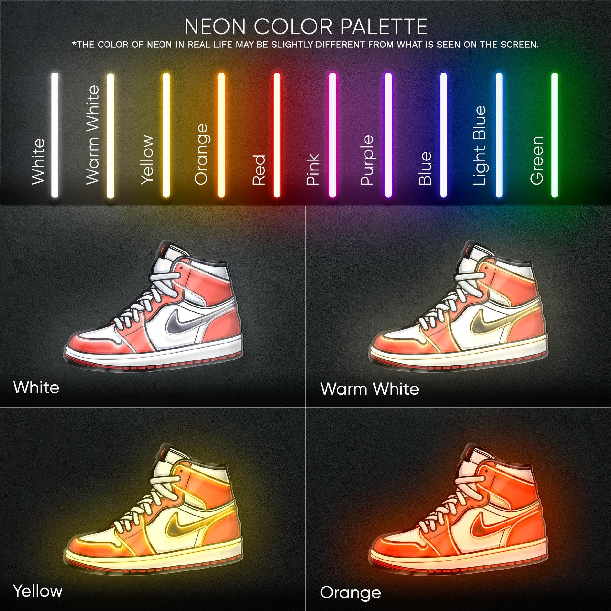 Sneaker Art - LED Neon Streetwear Wall Decor, Urban Shoe Illustration, Hype Style Neon Light, Sneakerhead Gift, Modern Room Decor