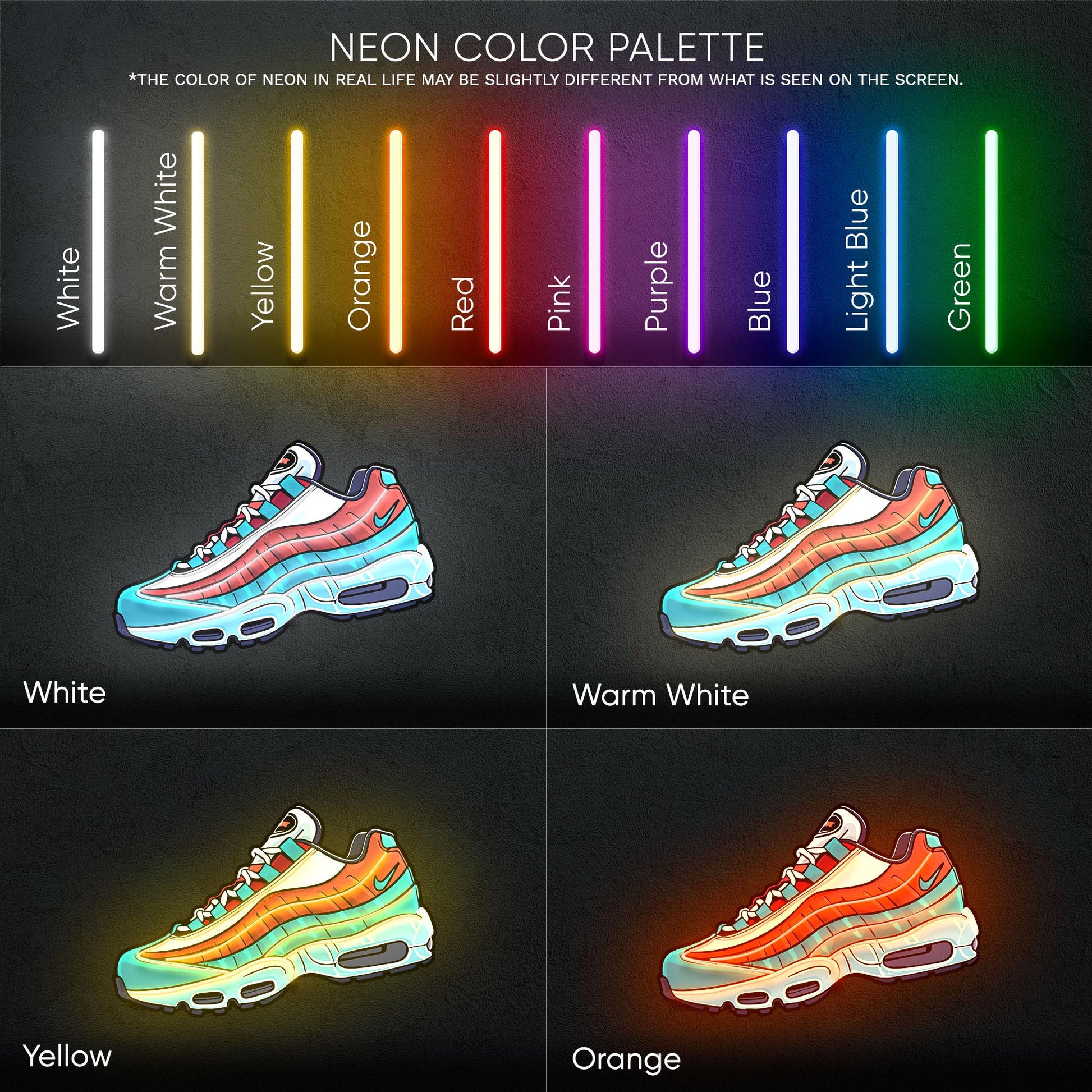 Sneaker Art - LED Neon Streetwear Wall Decor, Urban Shoe Illustration, Hype Style Neon Light, Sneakerhead Gift, Modern Room Decor