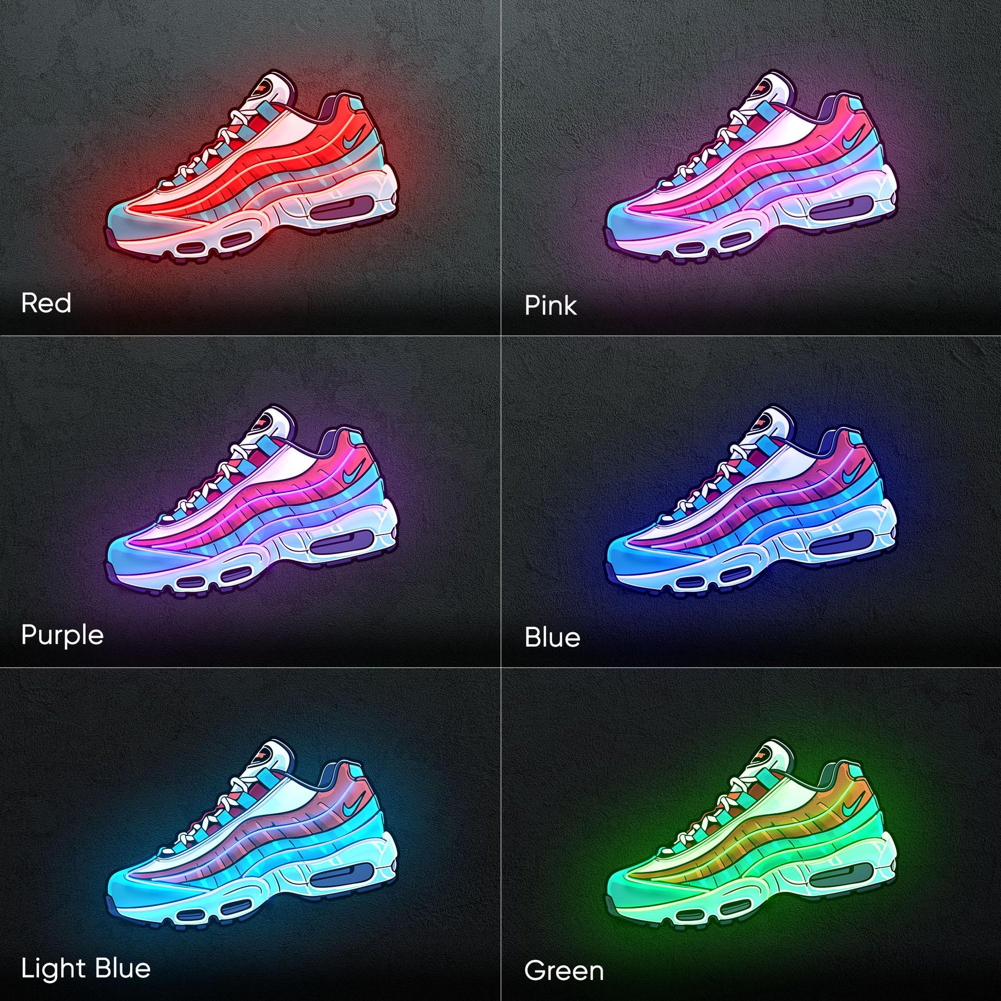 Sneaker Art - LED Neon Streetwear Wall Decor, Urban Shoe Illustration, Hype Style Neon Light, Sneakerhead Gift, Modern Room Decor